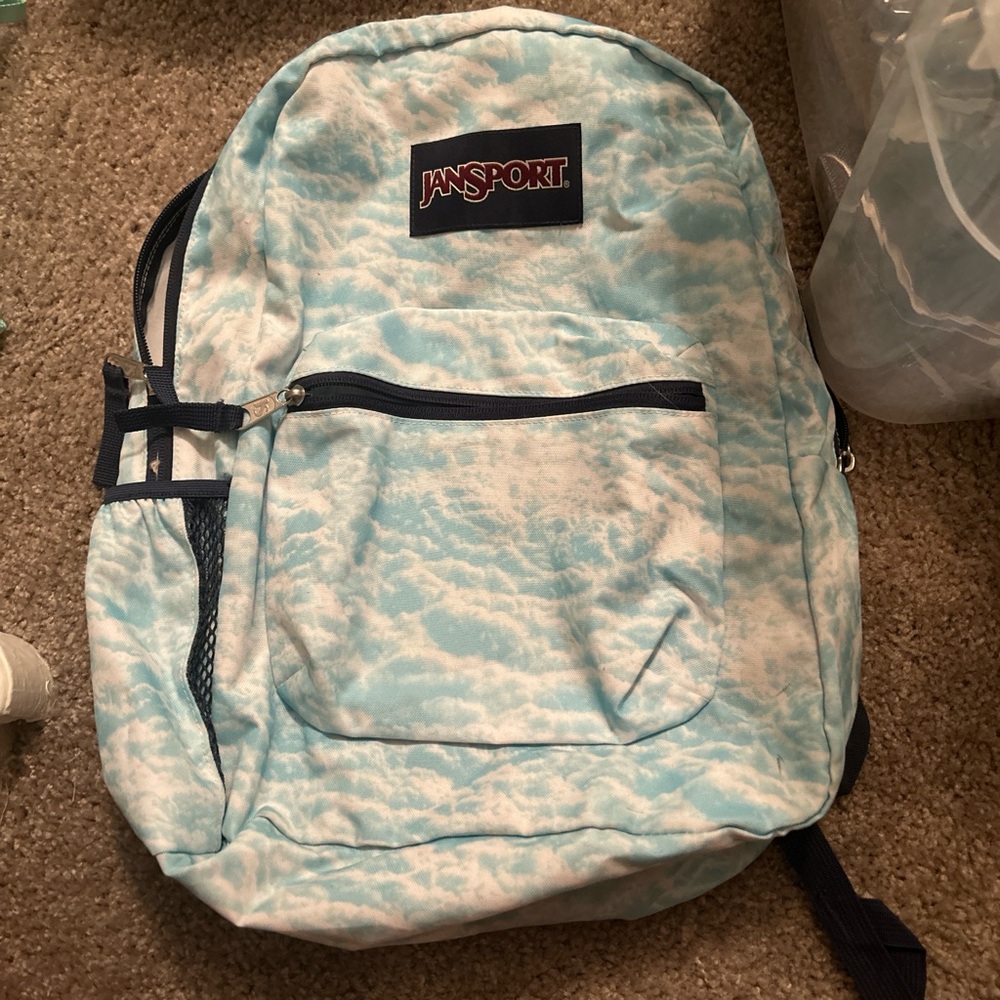 JanSport Blue and White Backpack